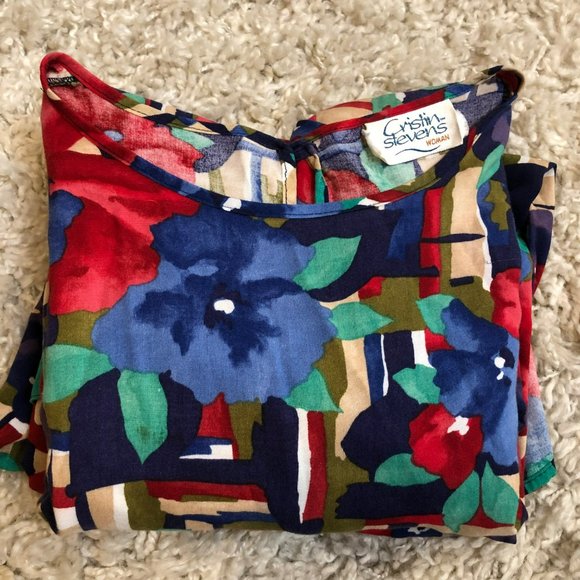 Vtg Cristin Stevens Blouse w/Skirt Sz 18 Golden Girls GrandmaCore - Picture 11 of 11